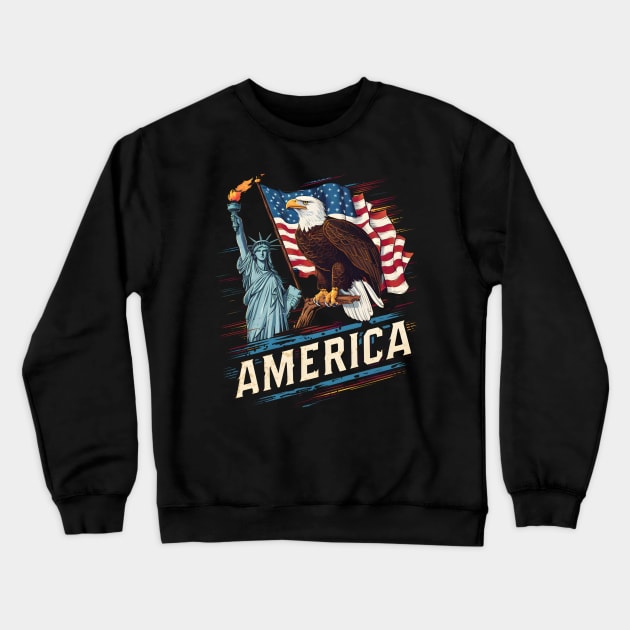 America Crewneck Sweatshirt by Japanese Fever